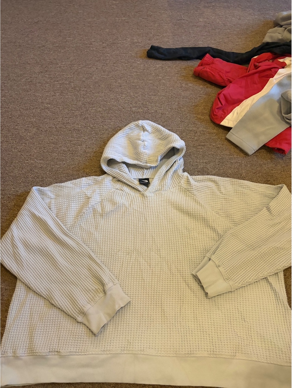The North Face Women's XL Hooded Waffle Knit Pullover Sweatshirt